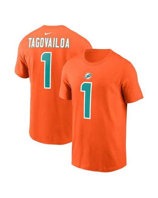 Nike Tua Tagovailoa Miami Dolphins Player Name and Number T-shirt