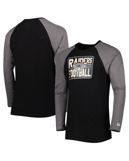 New Era Las Vegas Raiders Throwback Raglan Long Sleeve T-shirt
