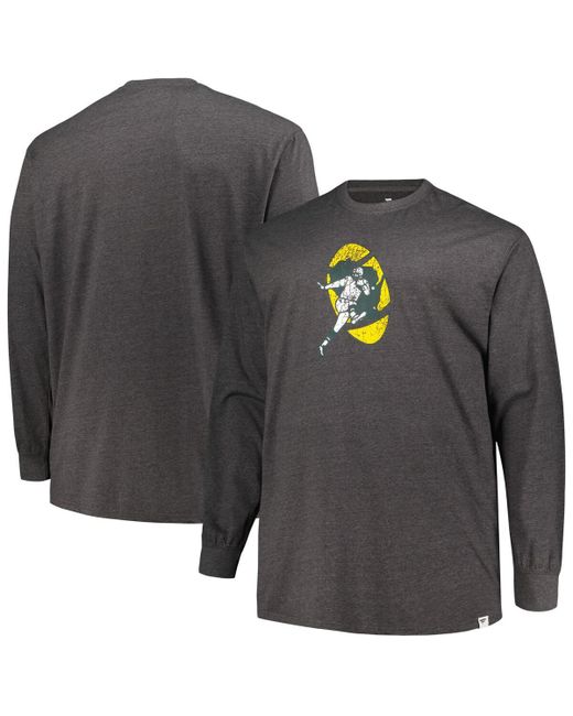 Profile Distressed Green Bay Packers Big and Tall Throwback Long Sleeve T-shirt
