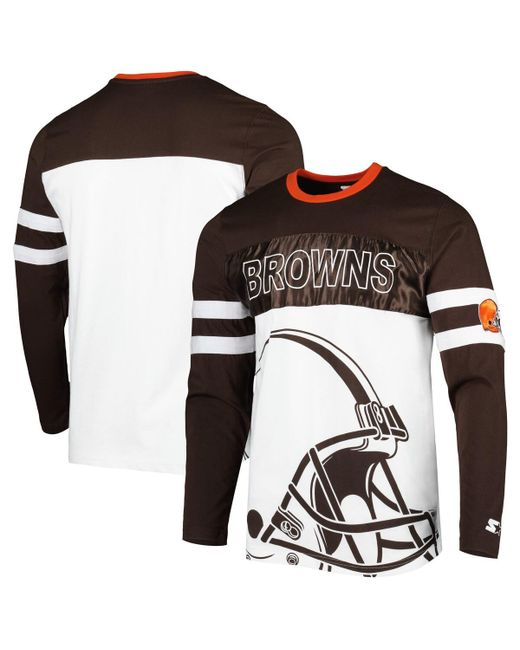 Starter White Cleveland Browns Halftime Long Sleeve T-shirt