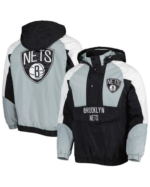 Starter Brooklyn Nets Body Check Raglan Hoodie Half-Zip Jacket