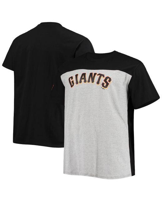 Fanatics and Heathered Gray San Francisco Giants Big Tall Colorblock T-shirt