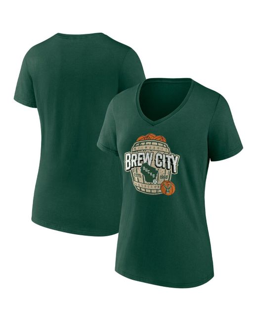 Fanatics Milwaukee Bucks Hometown Collection Brew City V-Neck T-shirt