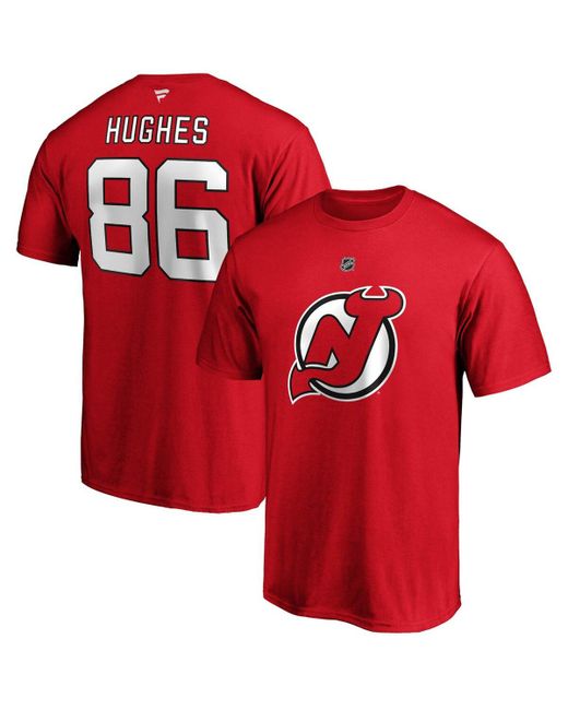 Fanatics Jack Hughes New Jersey Devils Big and Tall Name Number T-shirt