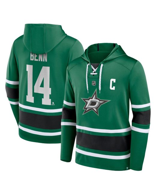 Fanatics Jamie Benn Dallas Stars Name and Number Lace-Up Pullover Hoodie