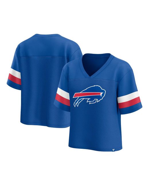Fanatics Buffalo Bills Established Jersey Cropped V-Neck T-shirt