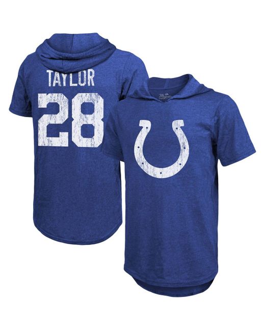 Majestic Threads Jonathan Taylor Indianapolis Colts Player Name and Number Tri-Blend Hoodie T-shirt