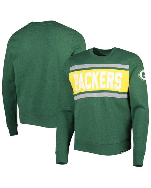 '47 Brand 47 Brand Distressed Bay Packers Bypass Tribeca Pullover Sweatshirt