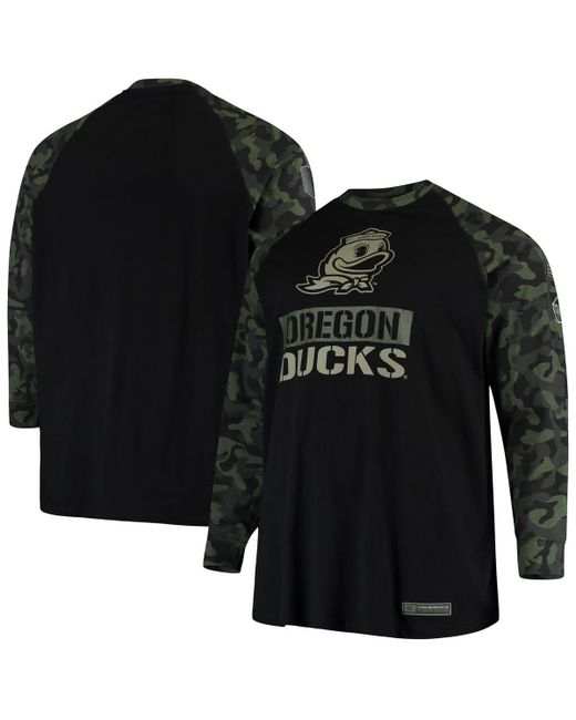 Colosseum Camo Oregon Ducks Oht Military-Inspired Appreciation Big and Tall Raglan Long Sleeve T-shirt