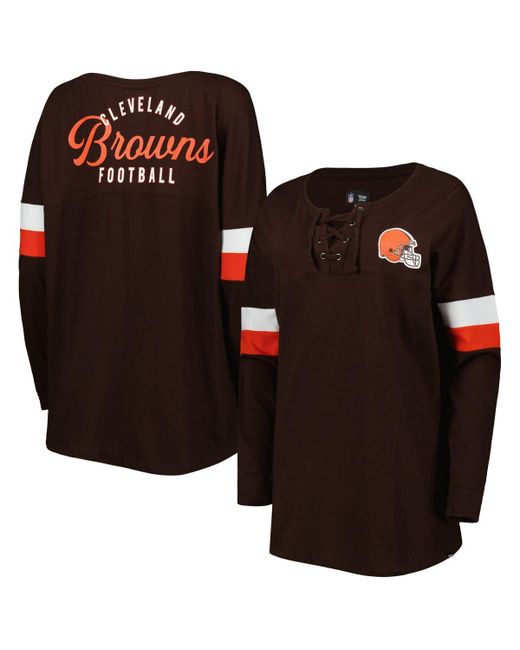 New Era Cleveland Browns Athletic Varsity Lace-Up Long Sleeve T-shirt