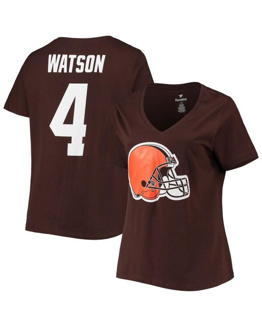 Fanatics Deshaun Watson Cleveland Browns Plus Player Name and Number V-Neck T-shirt