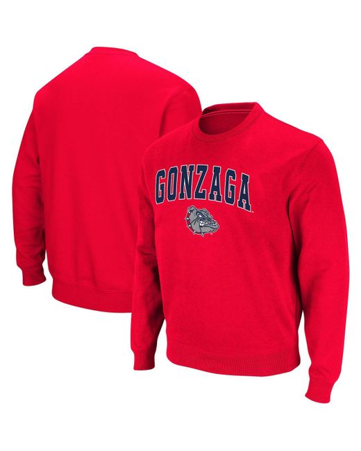 Colosseum Gonzaga Bulldogs Arch Logo Tackle Twill Pullover Sweatshirt