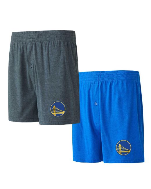 Concepts Sport Charcoal Golden State Warriors Two-Pack Jersey-Knit Boxer Set