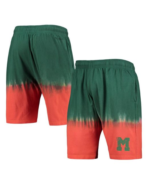 Mitchell & Ness Green Miami Hurricanes Tie-Dye Shorts
