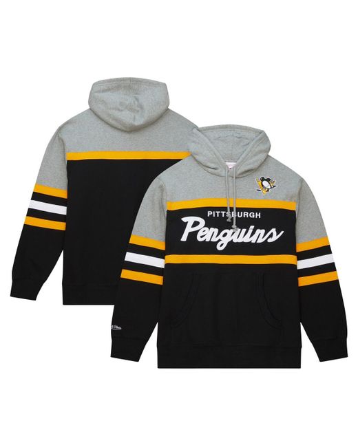 Mitchell & Ness Gray Pittsburgh Penguins Head Coach Pullover Hoodie