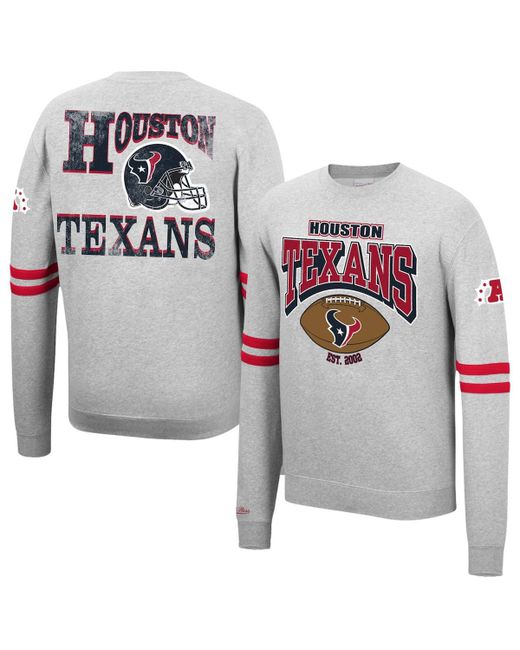 Mitchell & Ness Houston Texans Allover Print Fleece Pullover Sweatshirt