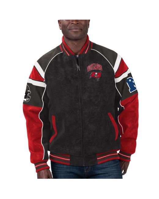 G-iii Sports By Carl Banks Tampa Bay Buccaneers Faux Suede Raglan Full-Zip Varsity Jacket