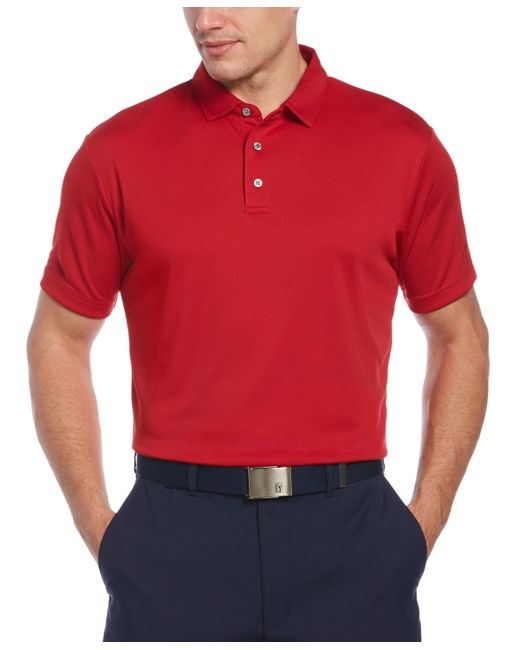 PGA Tour Airflux Solid Mesh Short Sleeve Golf Polo Shirt