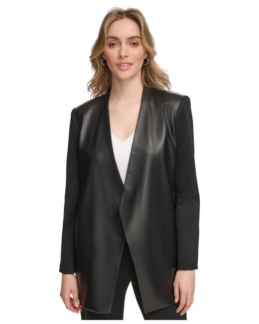 Calvin Klein Faux-Leather Combo Jacket