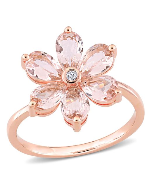 Macy's Morganite and Diamond Accent Floral Ring