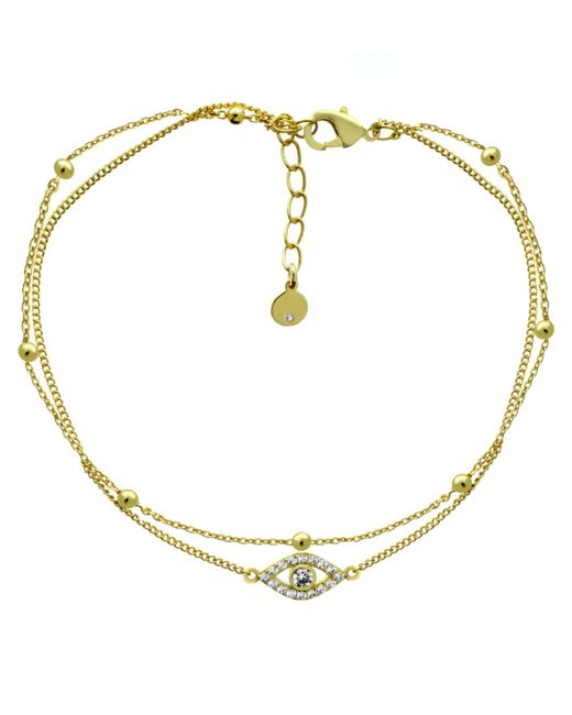 And Now This Evil Eye Double Chain Anklet Plate