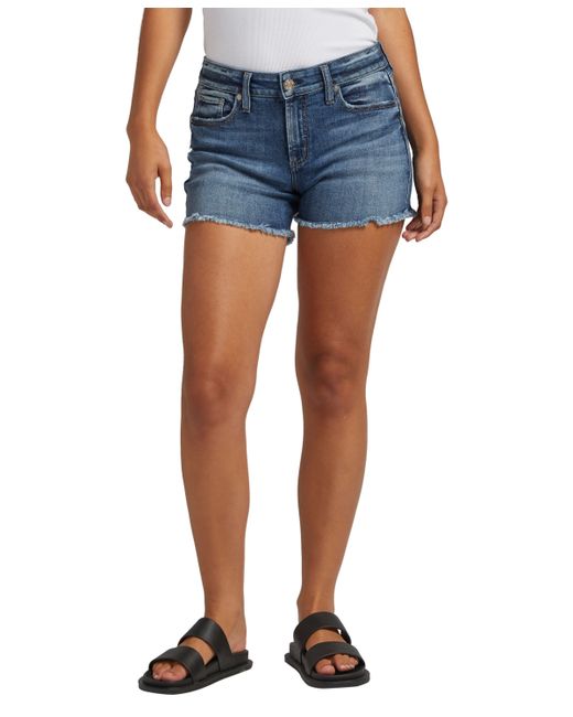 Silver Jeans Co. Jeans Co. Suki Stretchy Distressed Curvy Mid Rise Shorts