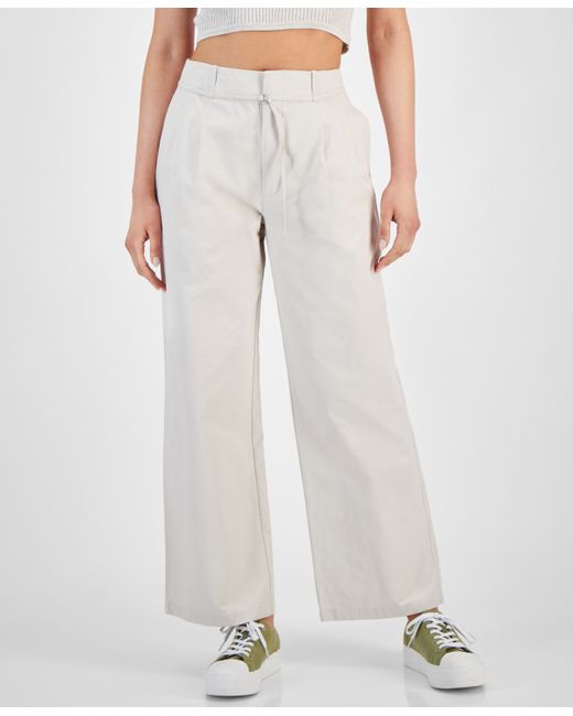Calvin Klein Jeans High-Waist Wide-Leg Belted Pleated Pants