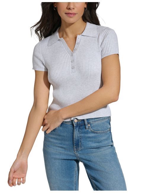 Calvin Klein Jeans Ribbed Short-Sleeve Polo Shirt