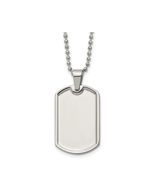 Chisel Polished Dog Tag on a Ball Chain Necklace