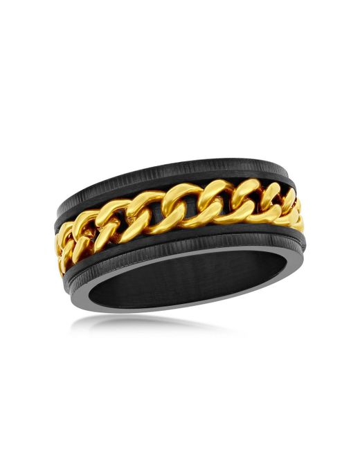 Metallo Gold Curb Link Ring Plated