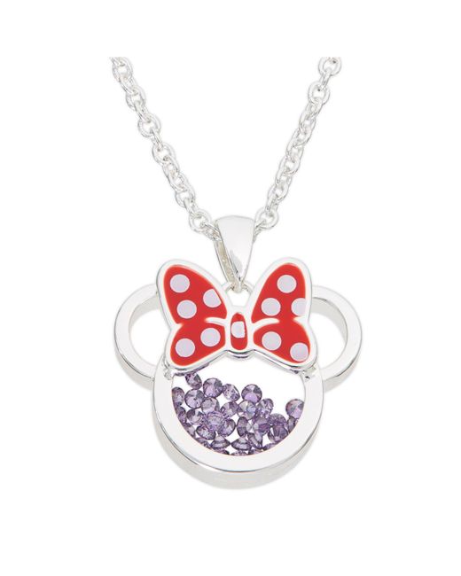 Disney Minnie Mouse Silver Plated Birthstone Shaker Necklace 182