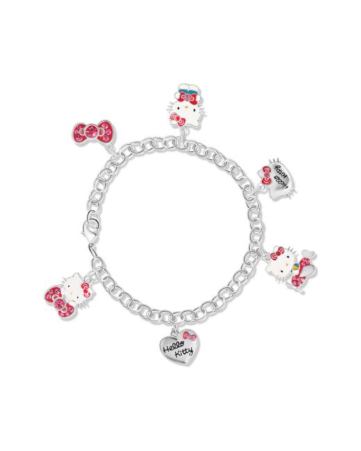Hello Kitty Sanrio Officially Licensed Authentic Plated Charm Bracelet 8