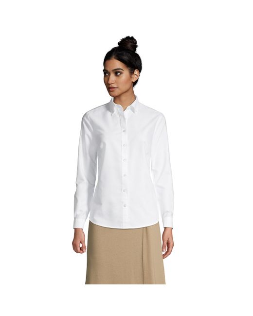 Lands' End School Uniform Long Sleeve Oxford Dress Shirt