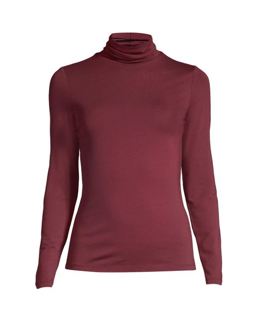 Lands' End Petite Lightweight Fitted Long Sleeve Turtleneck Top