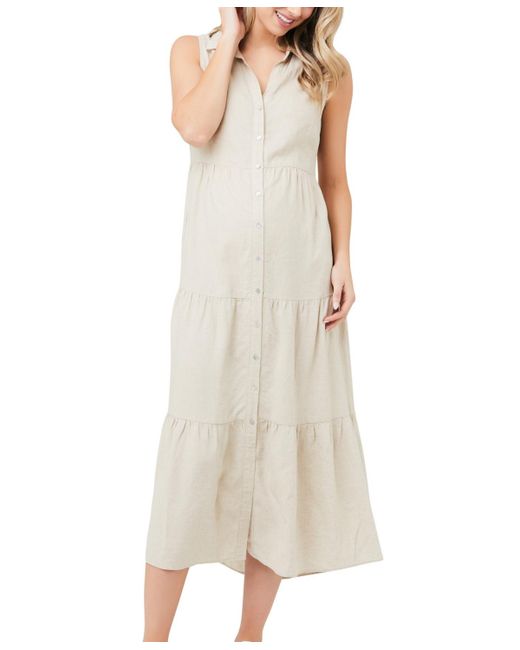 Ripe Maternity Maternity Tracy Button Down Tiered Dress