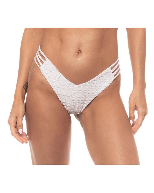 Guria Beachwear Lace Overlay Reversible Braided V Front Classic Bikini Bottom