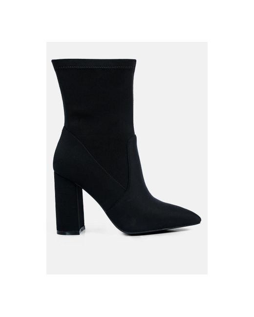 London Rag ankle lycra block heeled boots