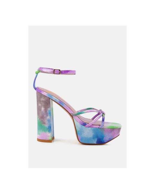 London Rag prisma tie-dye high platform heeled sandals