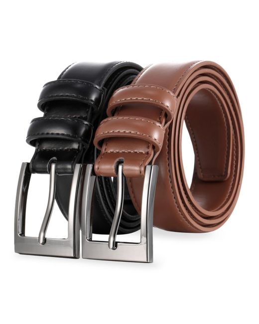 Mio Marino Dual Loop Leather Belt 2 pack