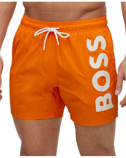 Hugo Boss Boss by Quick-Drying Large Contrast Logo Swim Shorts