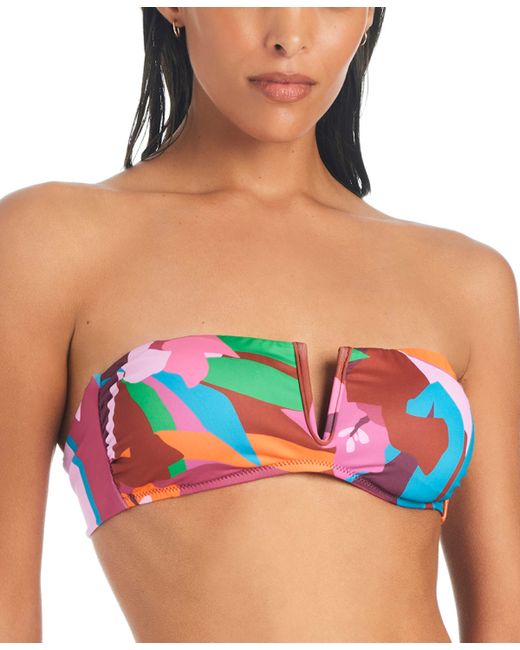 Sanctuary Tropic Mood Printed V-Wire Bandeau Bikini Top