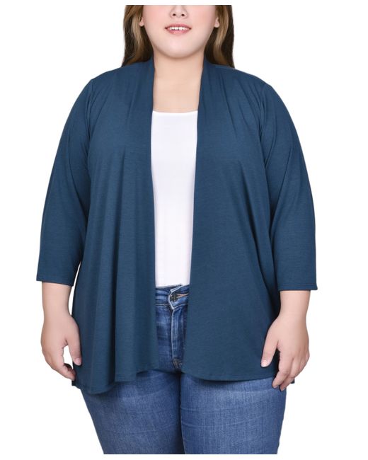 Ny Collection Plus Draped Open-Front Cardigan Sweater