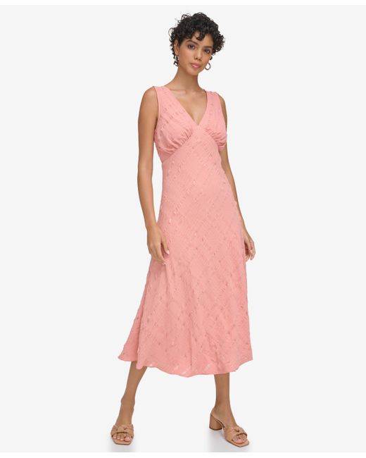 Calvin Klein Sleeveless V-Neck Midi Dress