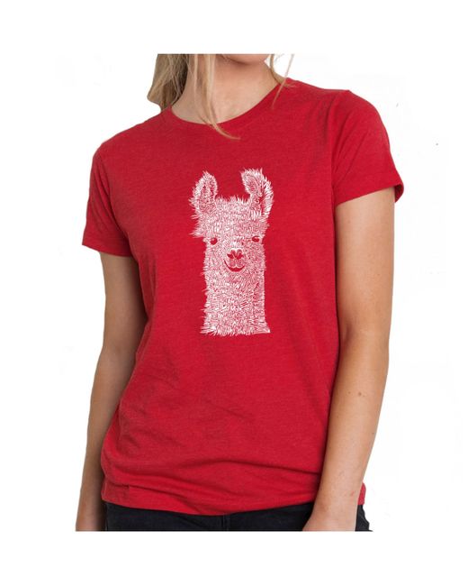La Pop Art Premium Word Art T-Shirt Llama