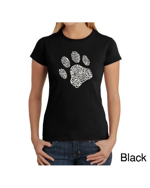 La Pop Art Word Art T-Shirt Dog Paw