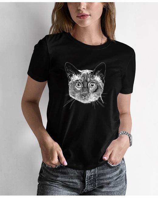 La Pop Art Word Art Siamese Cat T-shirt