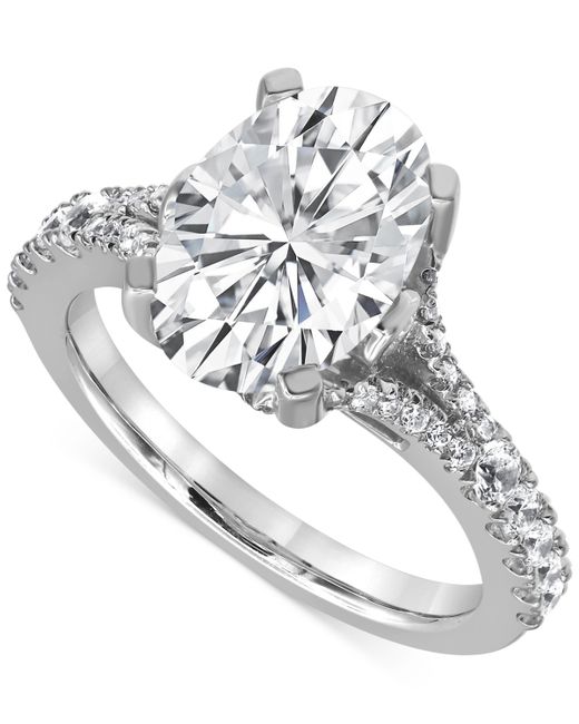 Badgley Mischka Certified Lab Grown Diamond Oval Split Shank Engagement Ring 3-1/2 ct. t.w. 14k Gold