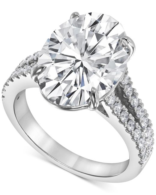 Badgley Mischka Certified Lab Grown Diamond Oval Solitaire Plus Engagement Ring 7-1/2 ct. t.w. 14k Gold