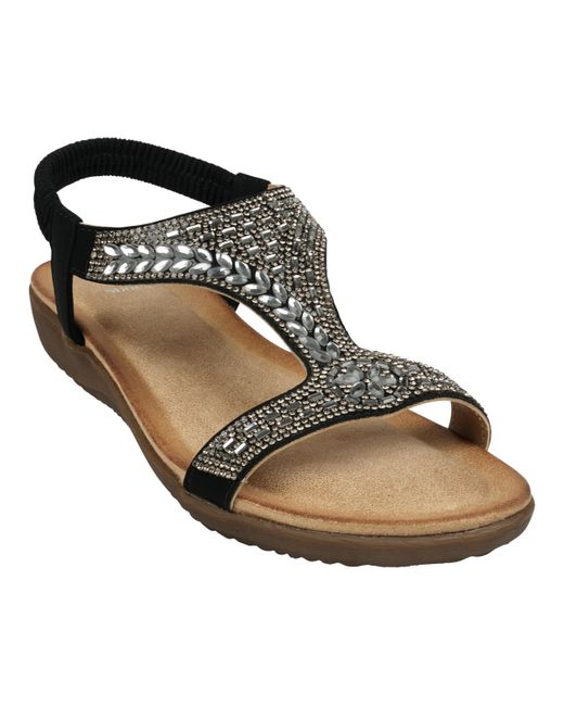GC Shoes Embellished Slingback Flat Sandals