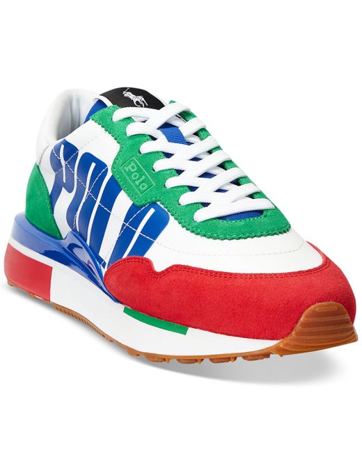 Polo Ralph Lauren Train 89 Logo Colorblocked Lace-Up Sneakers
